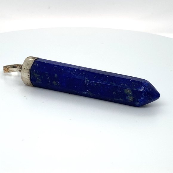 Lapis Lazuli 51.20ct Solid 925 Sterling Silver Pendant - Picture 6 of 7